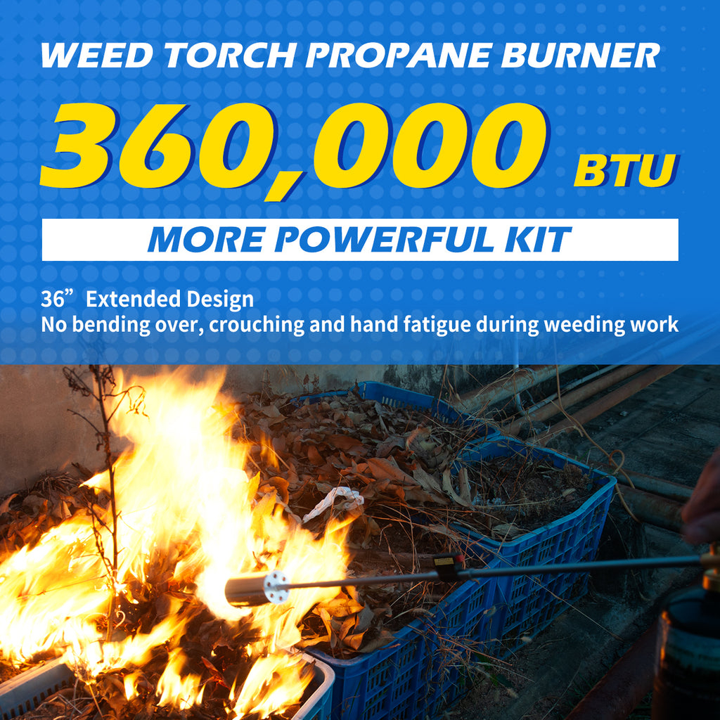Heavy-Duty Propane Torch Weed Burner – High-Heat Outdoor Tool for Weeding, Ice Melting, Roofing – Great Christmas Gift for Dad & Gardeners