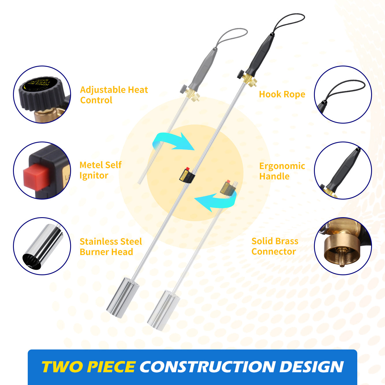 Heavy-Duty Propane Torch Weed Burner – High-Heat Outdoor Tool for Weeding, Ice Melting, Roofing – Great Christmas Gift for Dad & Gardeners