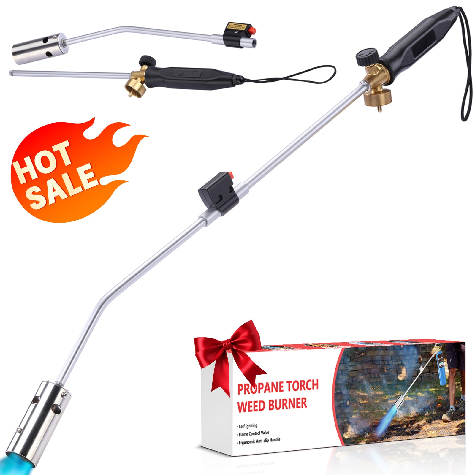 Weed Torch Propane Burner with High Output, Propane Torch Weed Burner with Igniter, Removable 36'' Long Arm Torch, for Outdoor Weeding (WEED TORCH)