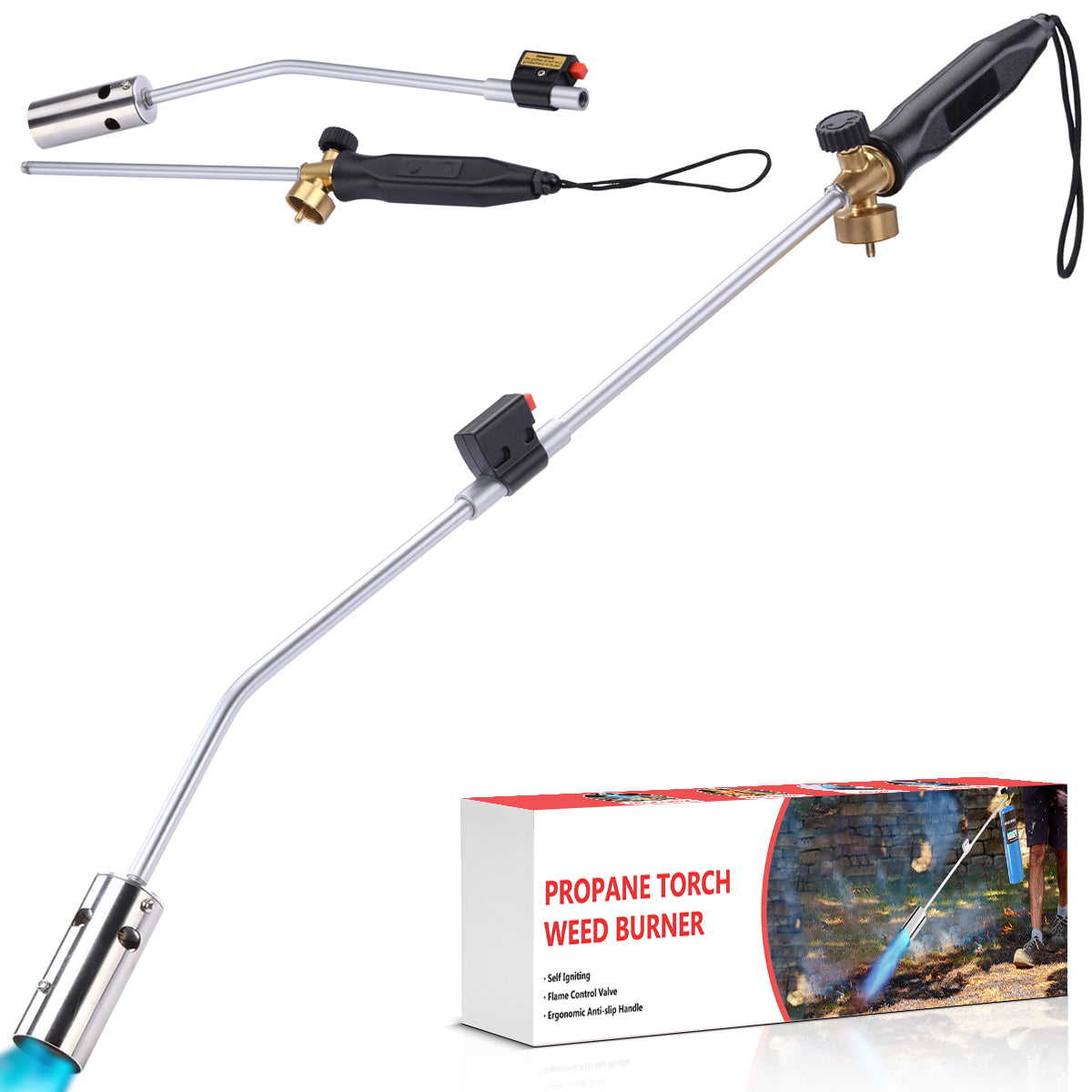 Weed Torch Propane Burner with High Output, Propane Torch Weed Burner with Igniter, Removable 36'' Long Arm Torch, for Outdoor Weeding (WEED TORCH)