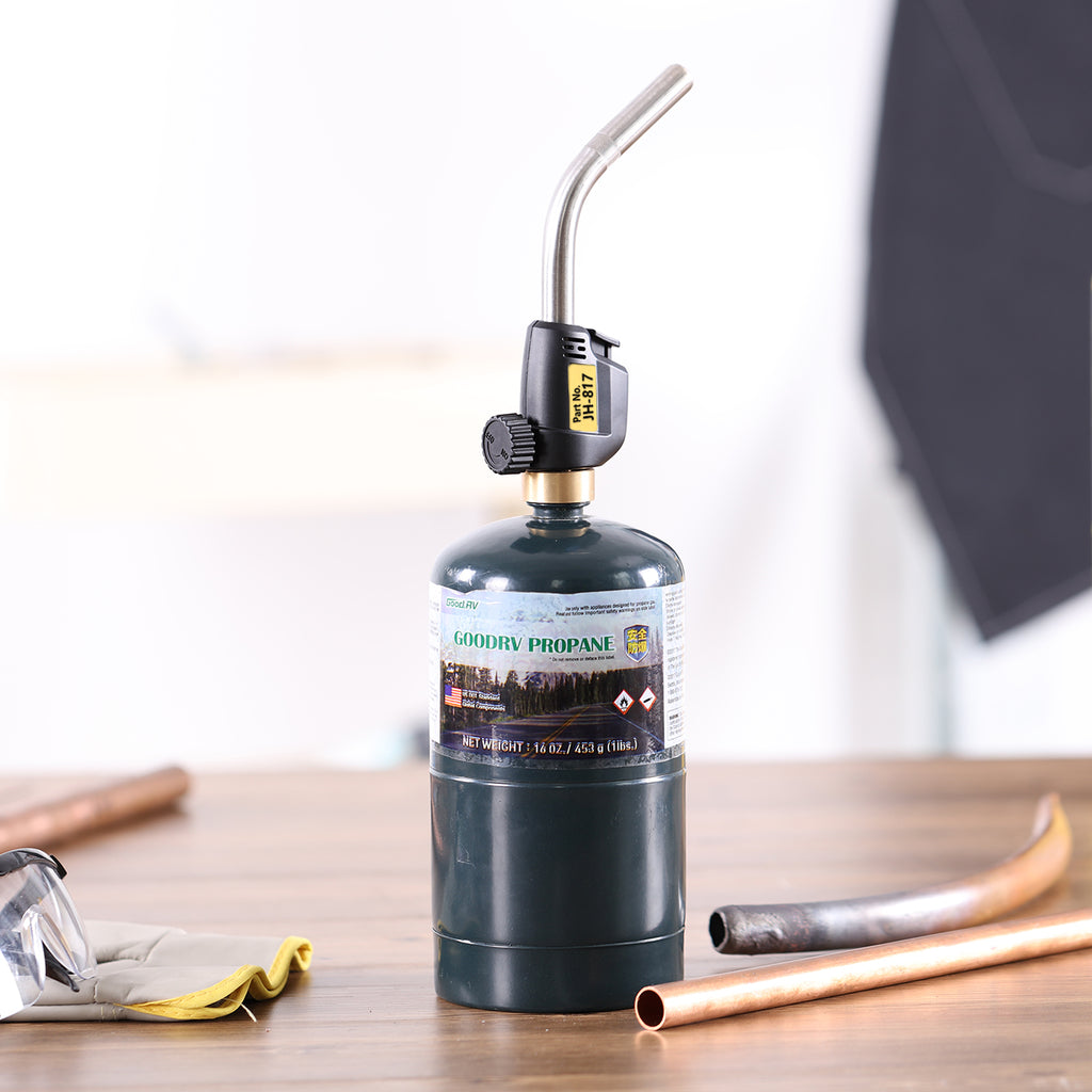 Propane Torch Head – Adjustable Flame Gas Burner Nozzle for Welding, Soldering, Brazing, Heating and DIY Projects