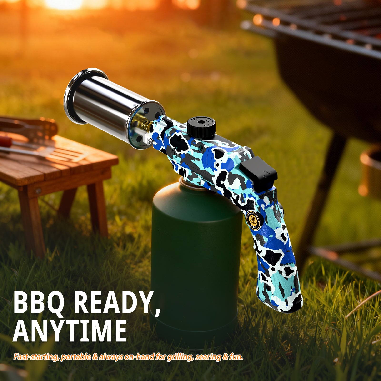 Kitchen Torch Propane Torch Head for Cooking - Adjustable Blow Torch for Sous Vide, BBQ, Crème Brûlée, Grill Torch with Hand Torch Design - Food Torch for Culinary & Kitchen Use, Compatible with 14oz