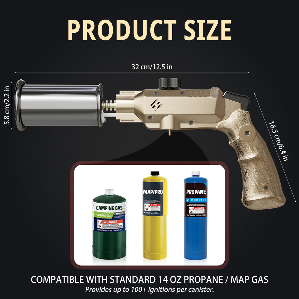 Powerful Propane Cooking Torch Head with Adjustable High-Heat Output, Blow Torch for Cooking, BBQ, Campfire & Kitchen Food Finishing (Gas Tank Not Included)
