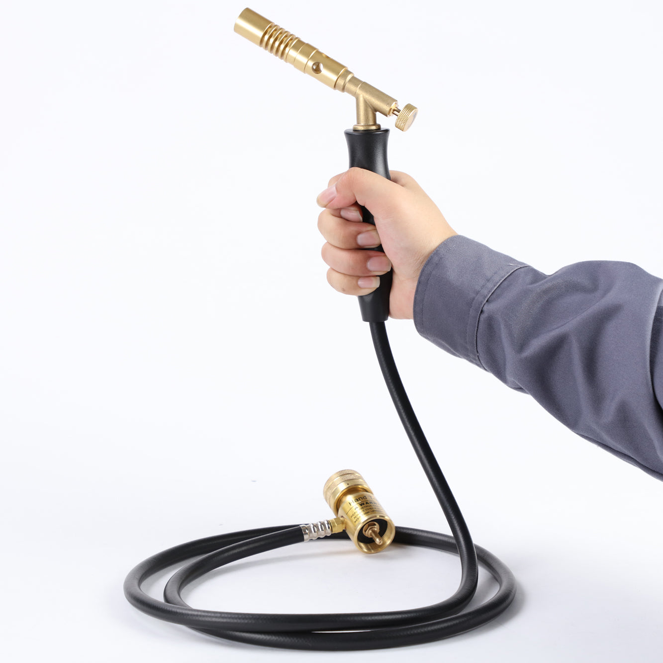 Propane Torch Hose Kit – Heavy Duty Gas Welding Torch with Adjustable Heat Output, Long Hose and Brass Nozzle for Soldering, Brazing, Heating and BBQ