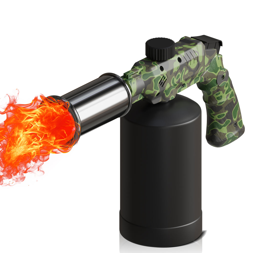 Powerful Propane Cooking Torch Head with Adjustable High-Heat Output, Blow Torch for Cooking, BBQ, Campfire & Kitchen Food Finishing (Gas Tank Not Included)