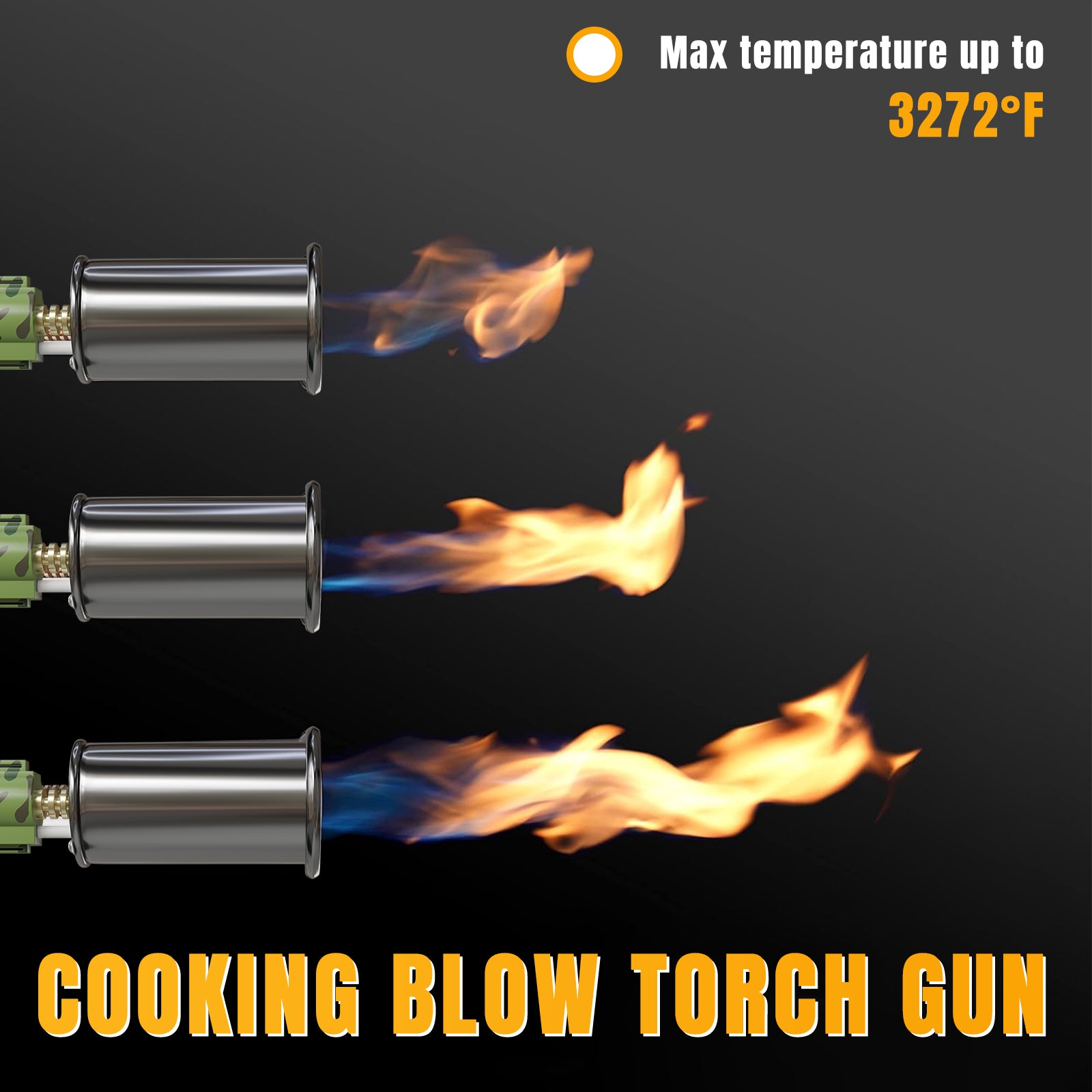 Powerful Propane Cooking Torch Head with Adjustable High-Heat Output, Blow Torch for Cooking, BBQ, Campfire & Kitchen Food Finishing (Gas Tank Not Included)