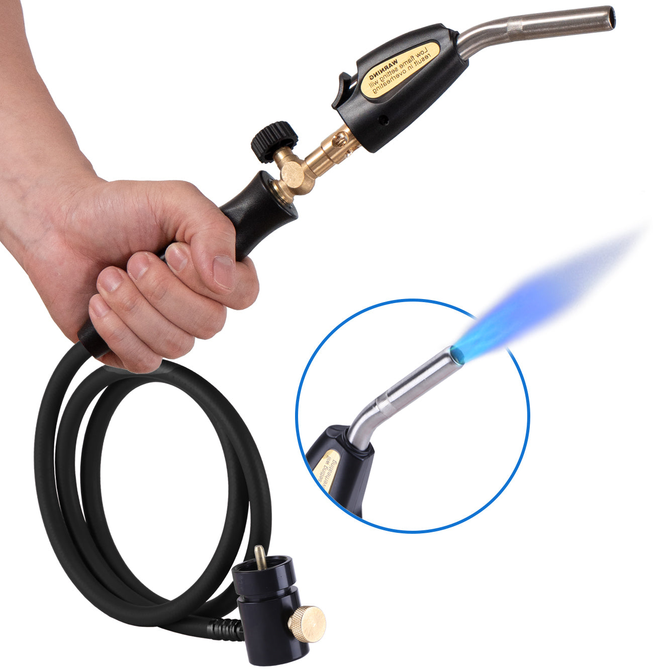 MAPP Gas Torch Kit with Igniter – High-Heat MAP Gas Torch for Soldering, Brazing, Welding – Compatible with Propane – Not Include Gas – Christmas Gift for DIYers, HVAC, Mechanics