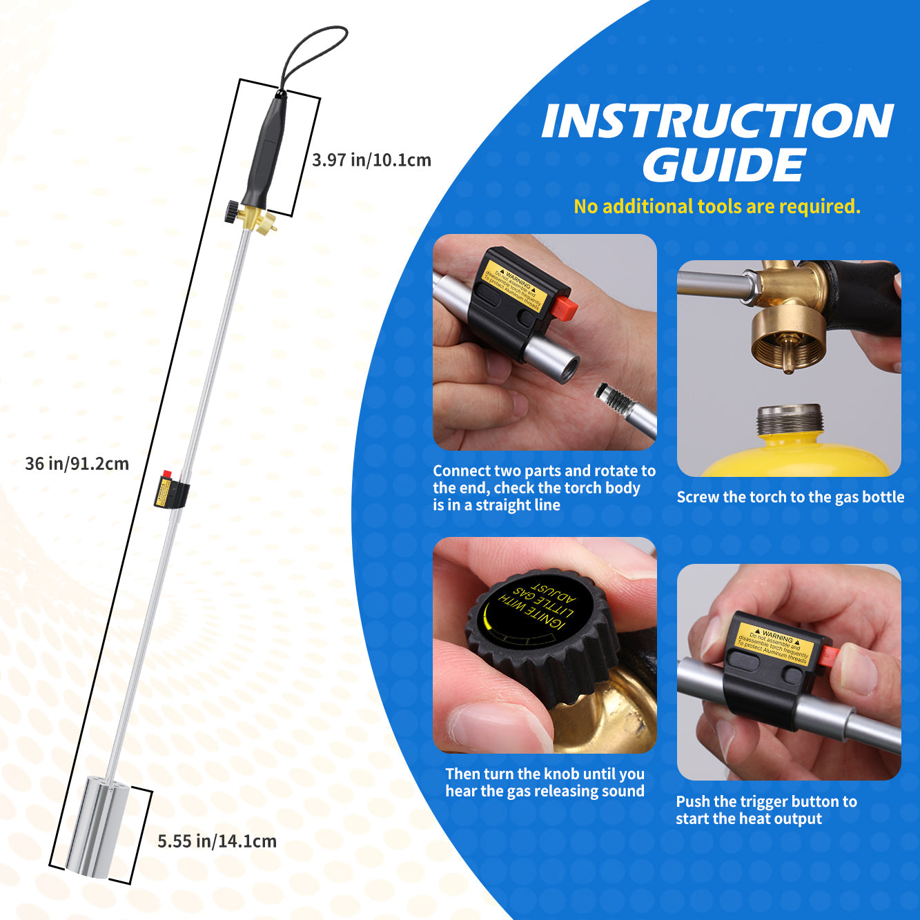Heavy-Duty Propane Torch Weed Burner – High-Heat Outdoor Tool for Weeding, Ice Melting, Roofing – Great Christmas Gift for Dad & Gardeners